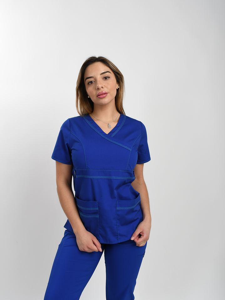 Blusa Medica Rey/Royal Modelo Cargo Poplin Hilo Calipso 3