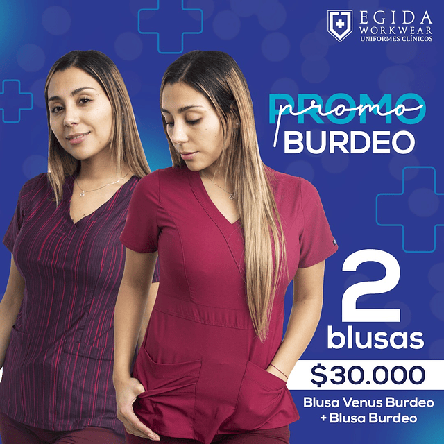 Promocion Blusa Burdeo + Estampado