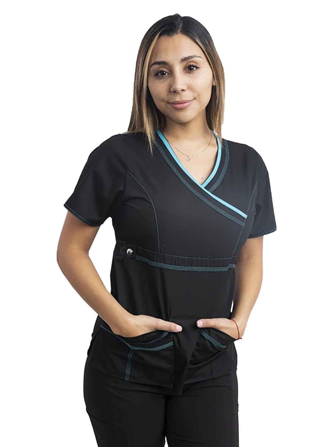 Blusa Cargo Negra Con Aplicaciones Calipso 1