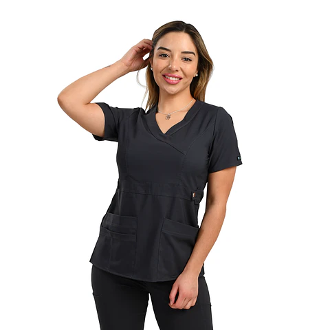 Conjunto Clínico Gris Antifluido Elasticado