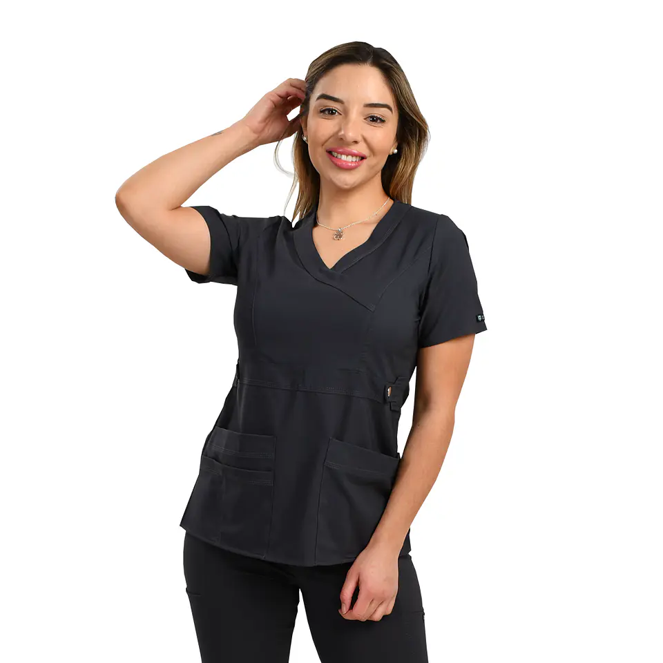 Conjunto Clínico Gris Antifluido Elasticado 1