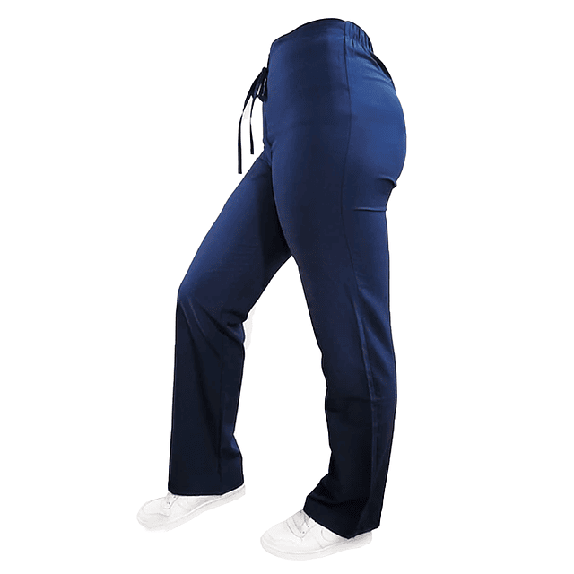 Pantalon Elasticado Antifluido Mujer Azul Marino Sin Bolsillos