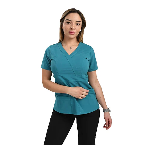 Blusa Clínica Turquesa – Modelo Venus