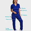Conjunto Blusa Y Pantalon Clinico Antifluido Azul Rey Modelo Cargo