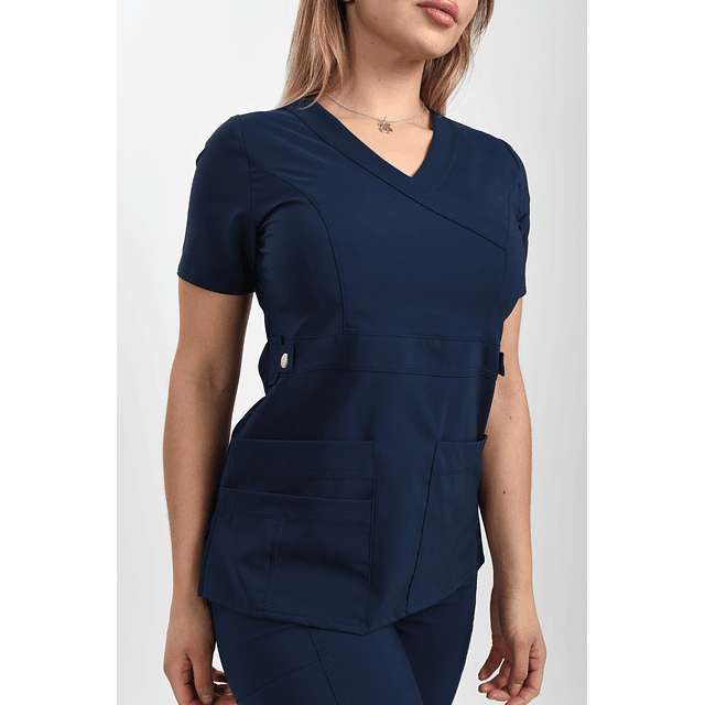 Blusa Modelo Cargo Elasticado Antifluido Azul Marino