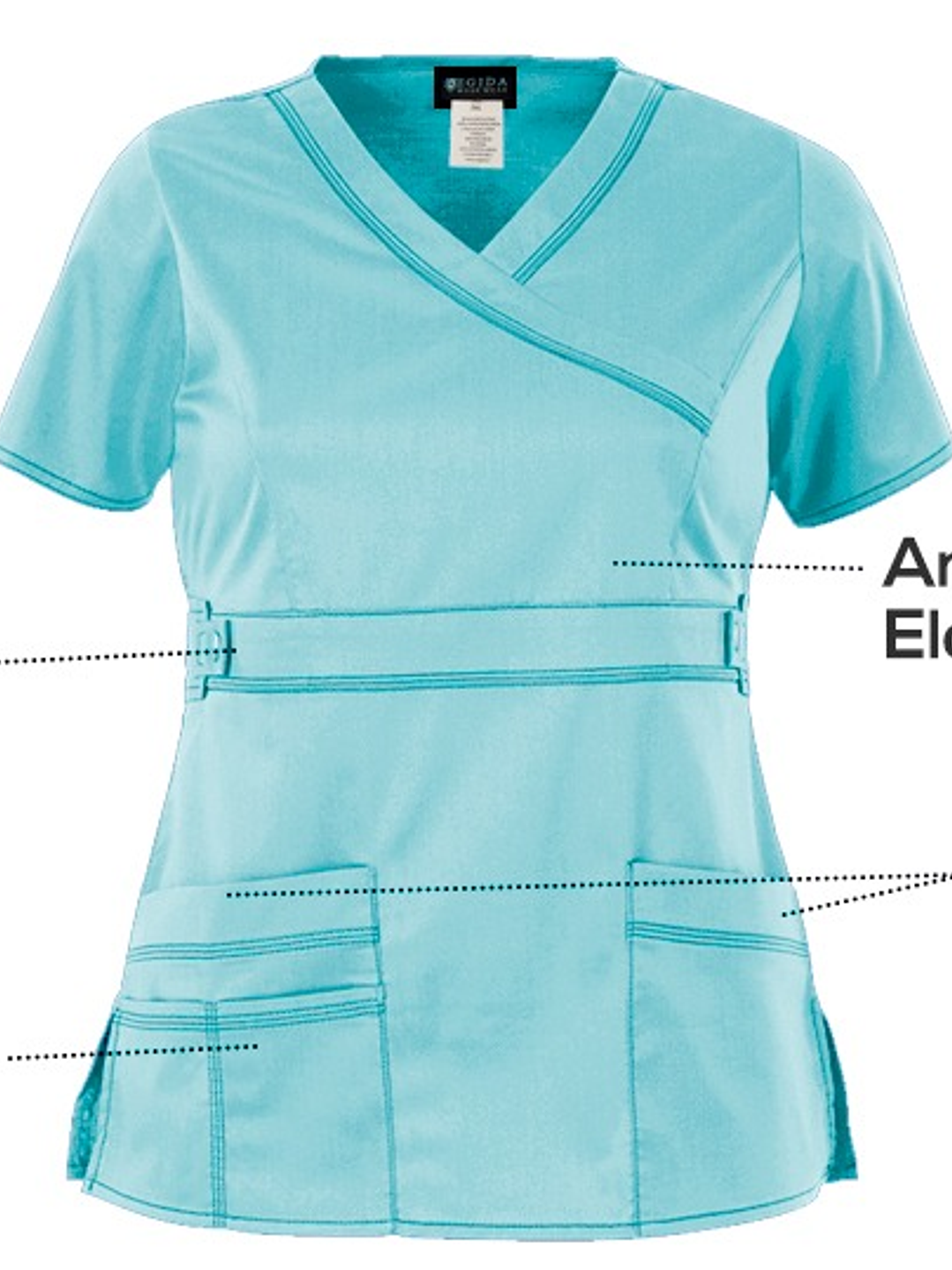 Blusa Modelo Cargo Elasticado Antifluido Menta 1
