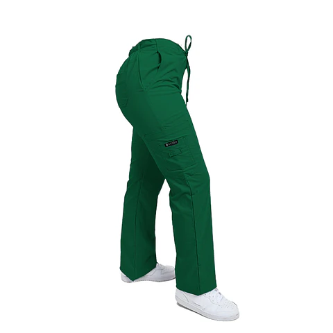Pantalon Modelo Cargo Elasticado Antifluido Verde Botella