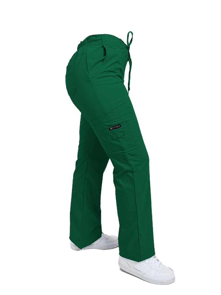 Pantalon Modelo Cargo Elasticado Antifluido Verde Botella 1