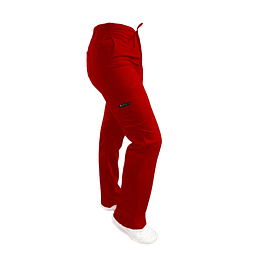 Pantalon Modelo Cargo Elasticado Antifluido Rojo Italiano