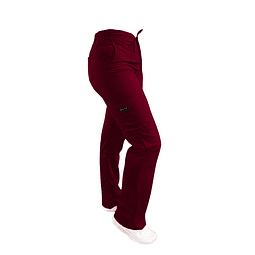 Pantalon Modelo Cargo Elasticado Antifluido Burdeo