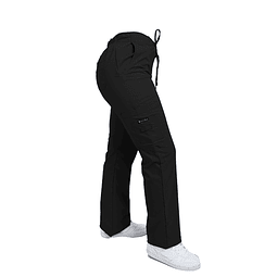 Pantalon Modelo Cargo Elasticado Antifluido Negro