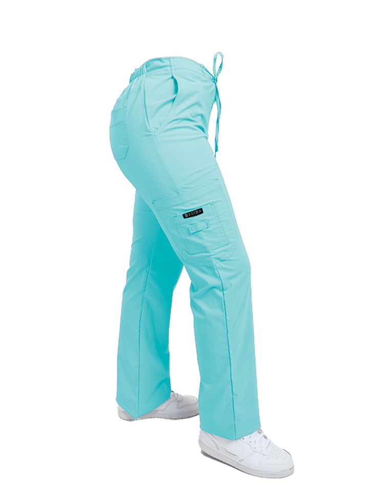 Pantalon Modelo Cargo Elasticado Antifluido Menta 1