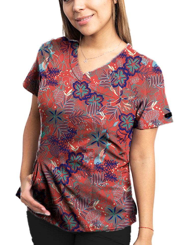 Blusa Estampada Diseño Flores Rojas 1