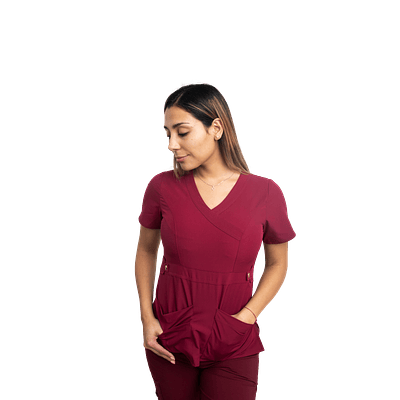 Blusa Cargo Burdeo - Tela Elasticada