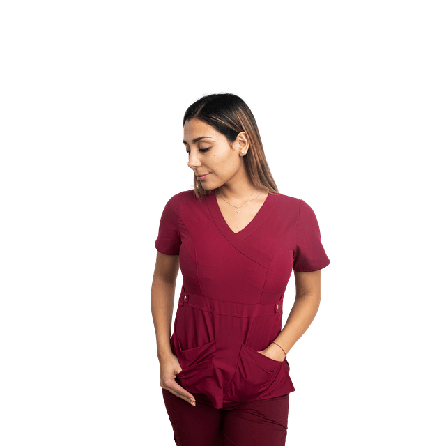 Blusa Cargo Burdeo - Tela Elasticada