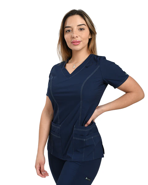 Blusa Freya Azul Marino Antifluido Elasticado