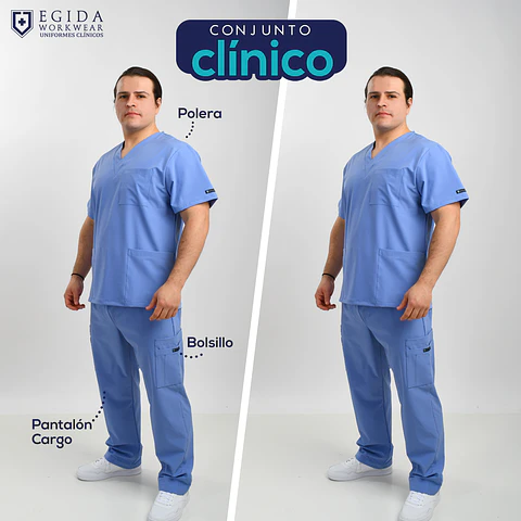 Conjunto De Hombre Modelo Cargo Celeste