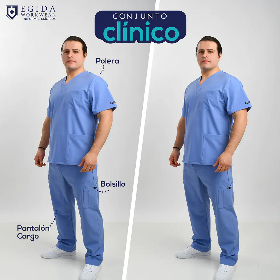 Conjunto De Hombre Modelo Cargo Celeste 1