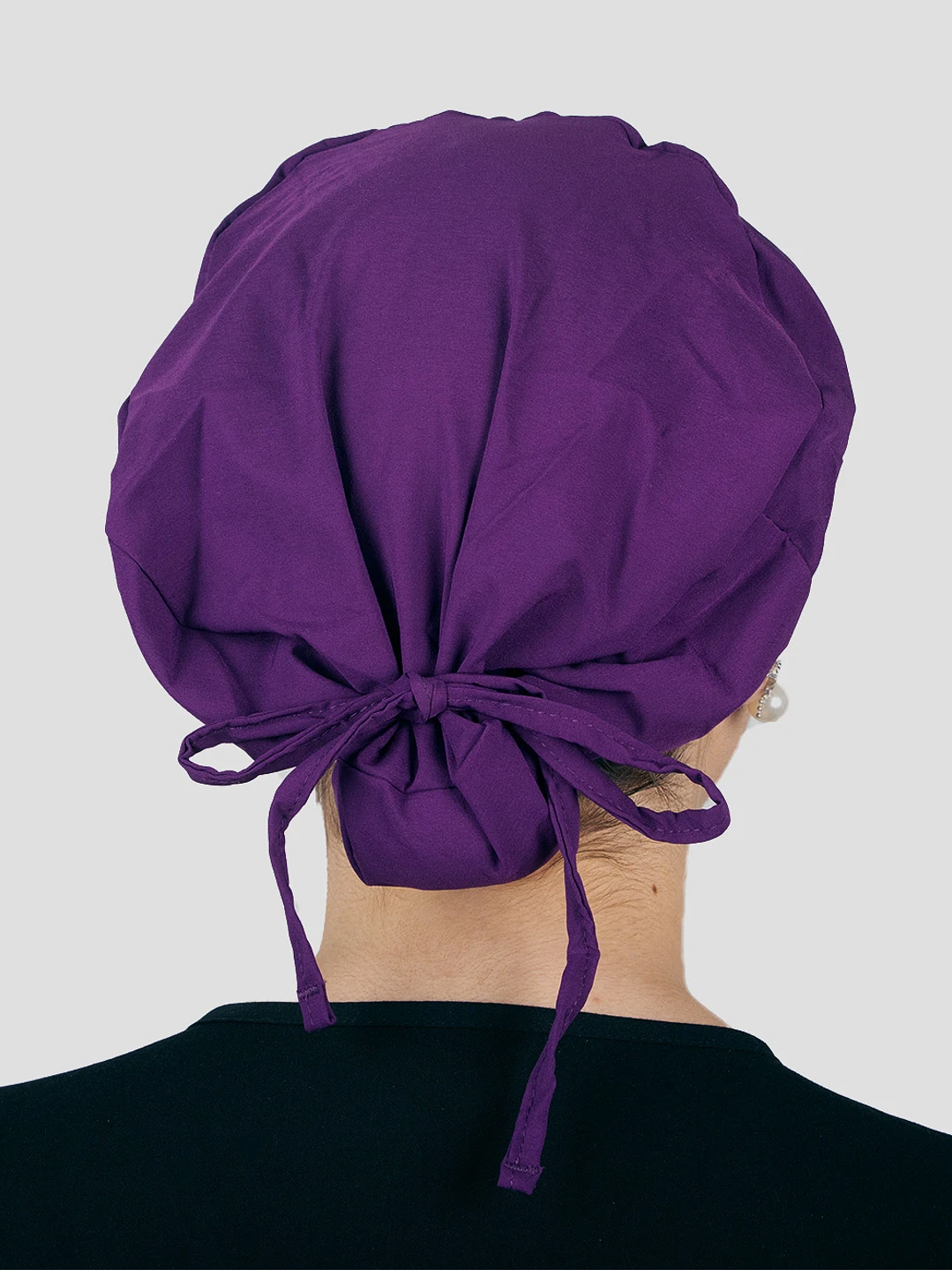 🟣 Gorro Clínico Morado con Botón – Antifluido y Ajustable 3