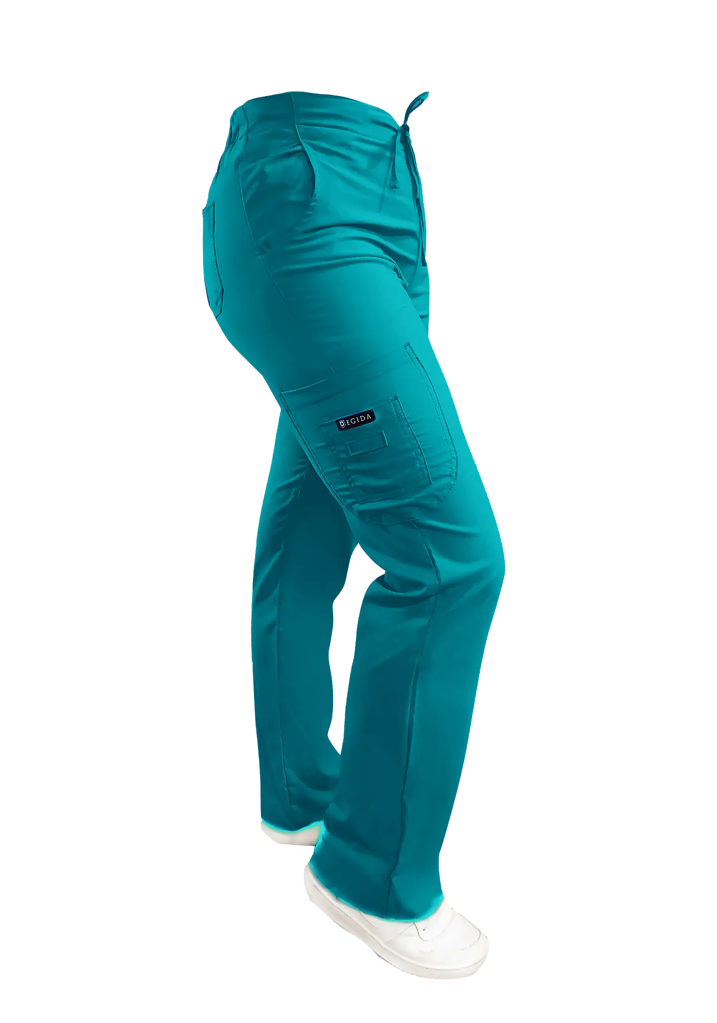 Pantalon Modelo Cargo Elasticado Antifluido Turquesa 1