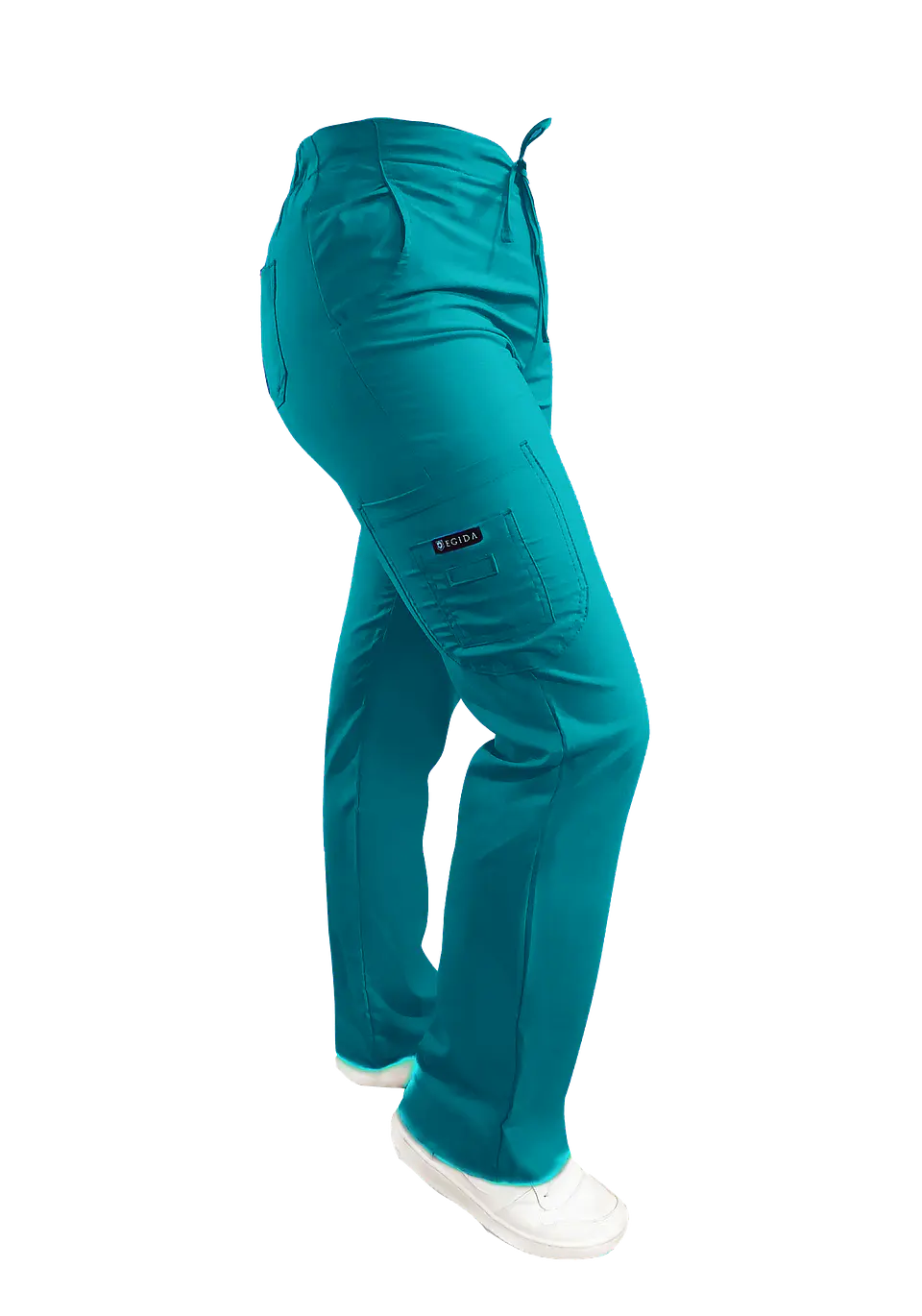 Pantalon Modelo Cargo Elasticado Antifluido Turquesa 1