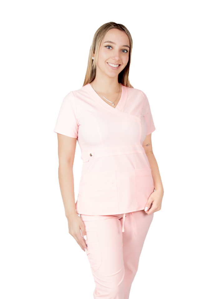 Blusa Modelo Cargo Elasticado Antifluido Damasco 1