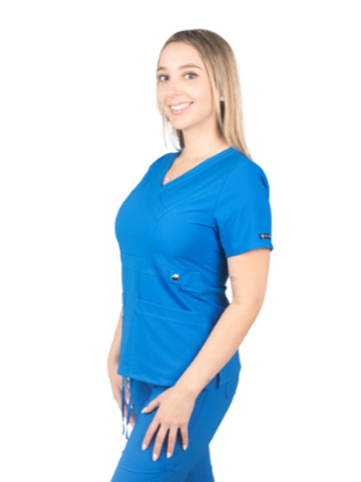 Blusa Modelo Cargo Elasticado Antifluido Azul Vibes 1