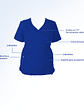Blusa Clínica Modelo HANA Azul Rey - Miniatura 3