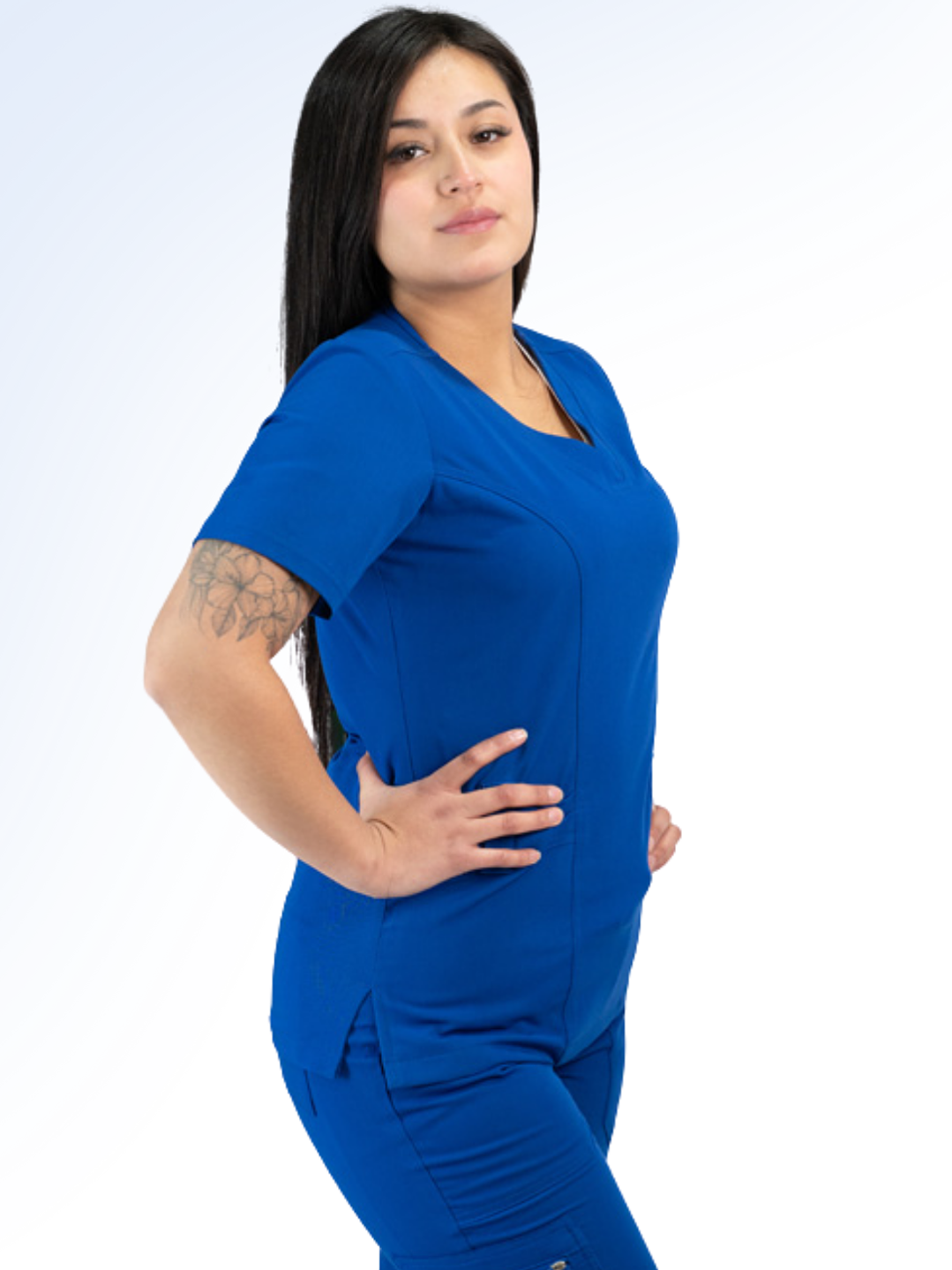 Blusa Clínica Modelo HANA Azul Rey 1