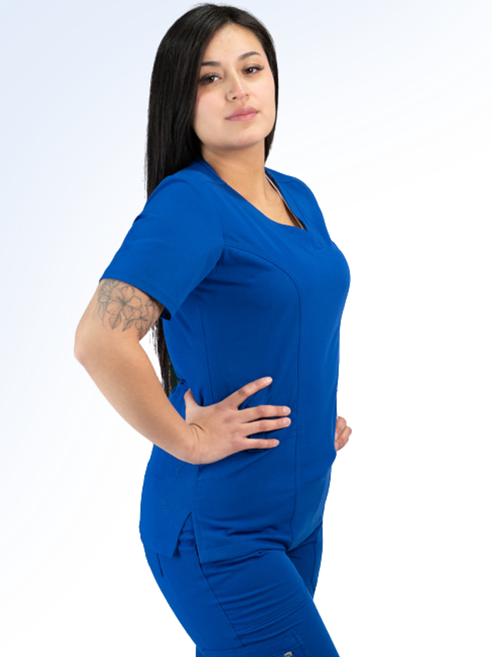 Blusa Clínica Modelo HANA Azul Rey 1
