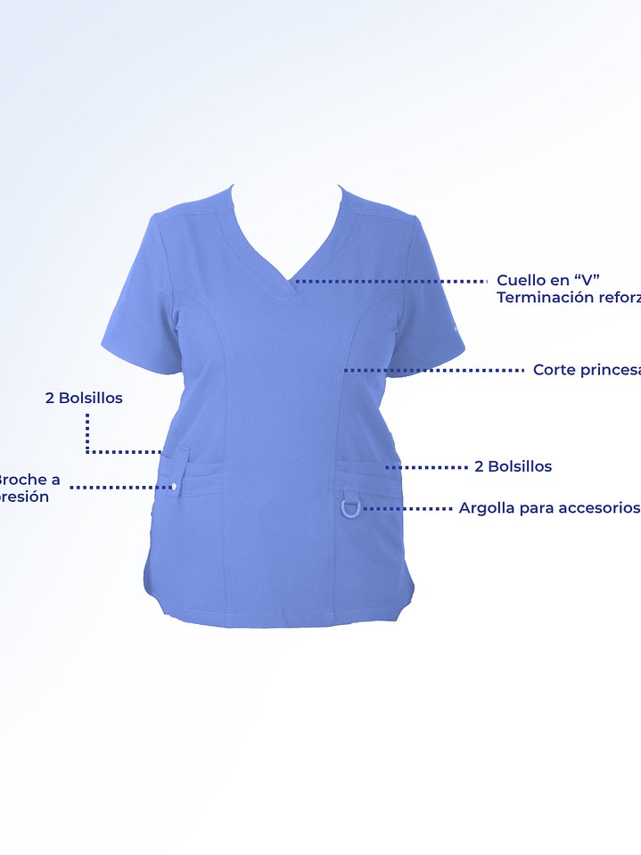 Blusa Clínica Modelo HANA Celeste - Ceil Blue 2