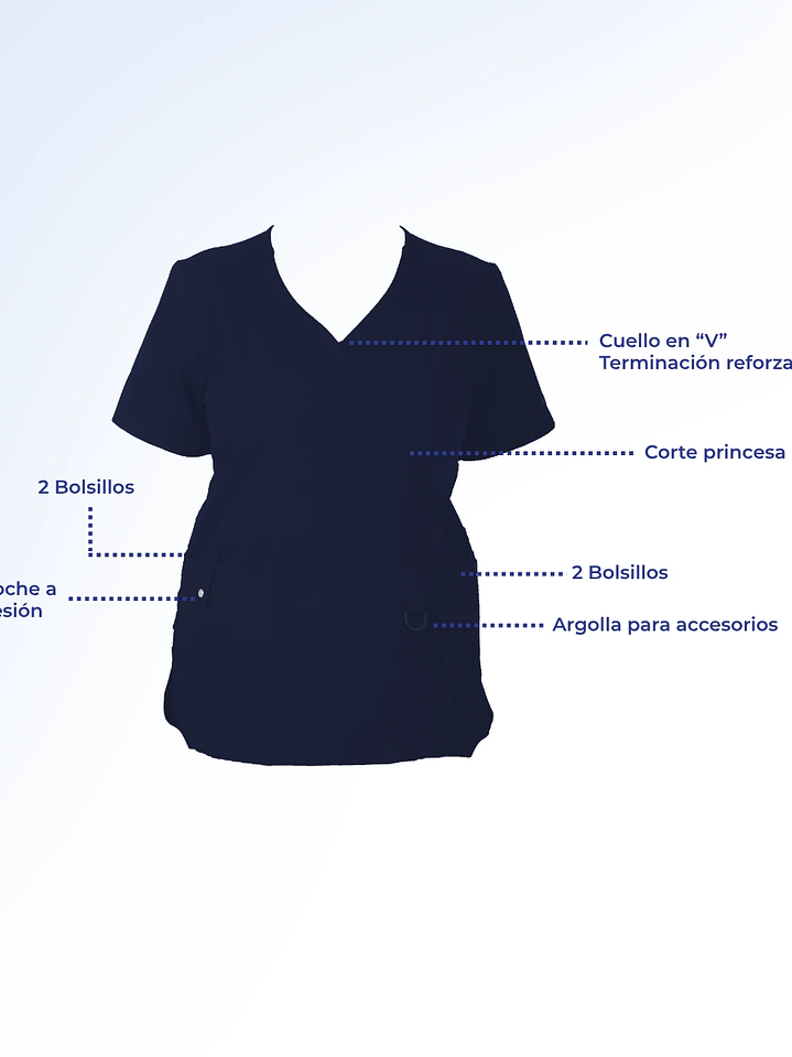 Blusa Clínica Modelo HANA Azul Marino 3