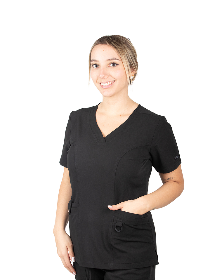 Conjunto Clinico Hana Negro  (Blusa + Pantalon Recto) 2