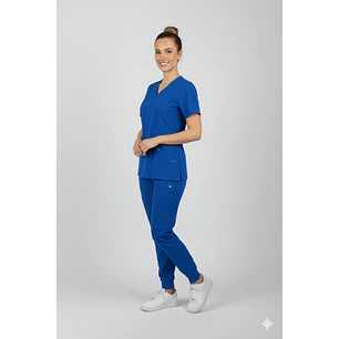 Conjunto Clinico Azul Azul Rey Blusa Hana + Pantalon Jogger 
