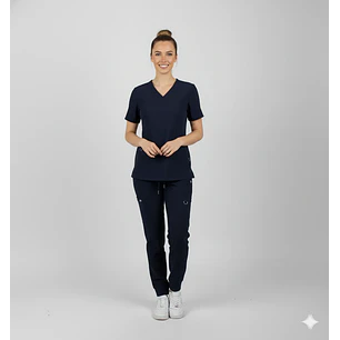 Conjunto Clinico Hana Azul Marino  (Blusa + Pantalon Recto)