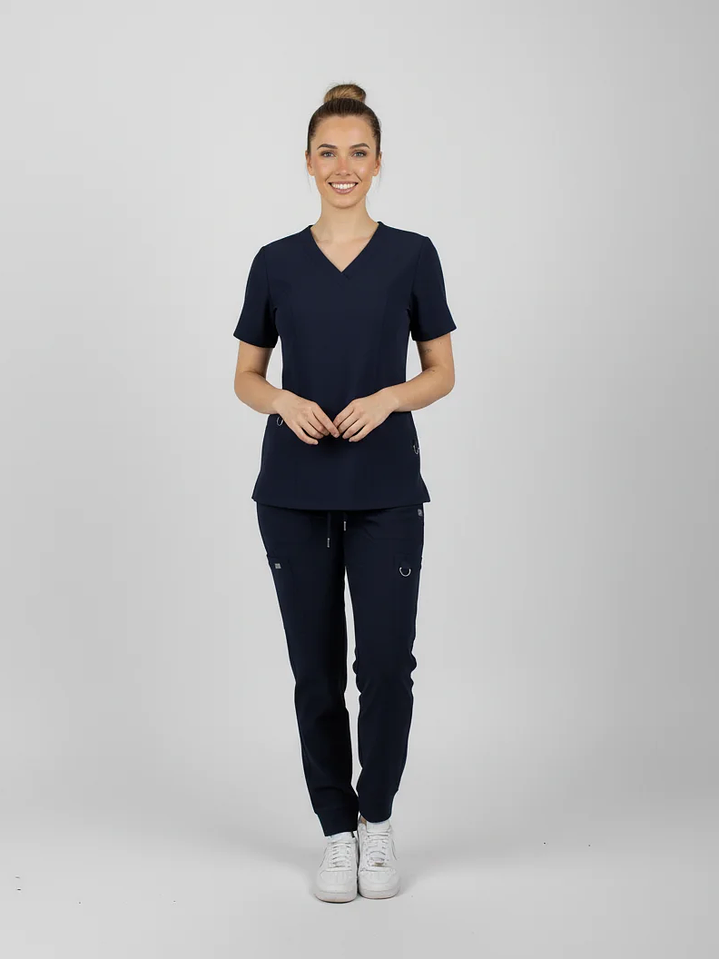 Conjunto Clinico Hana Azul Marino  (Blusa + Pantalon Recto) 2