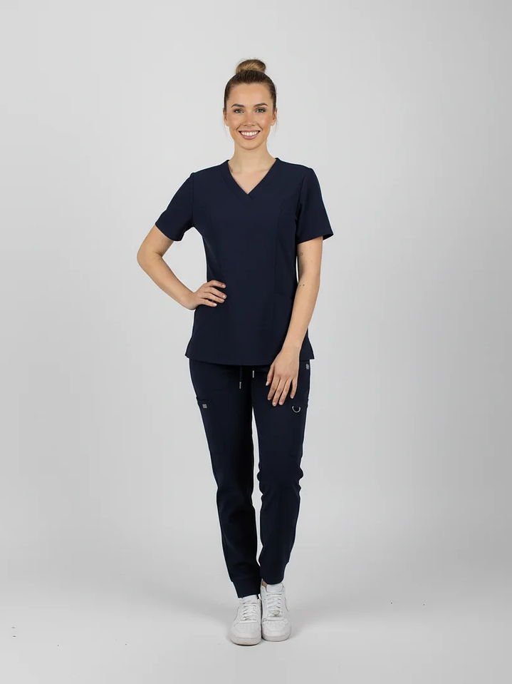 Conjunto Clinico Hana Azul Marino  (Blusa + Pantalon Recto) 3