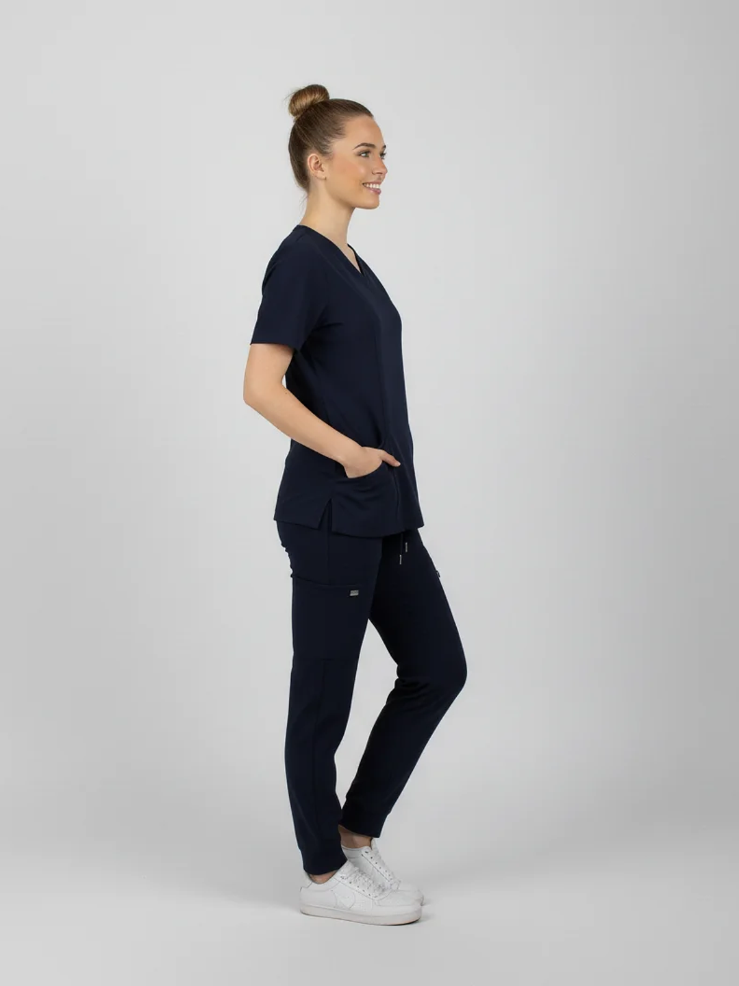Conjunto Clinico Hana Azul Marino  (Blusa + Pantalon Recto) 4