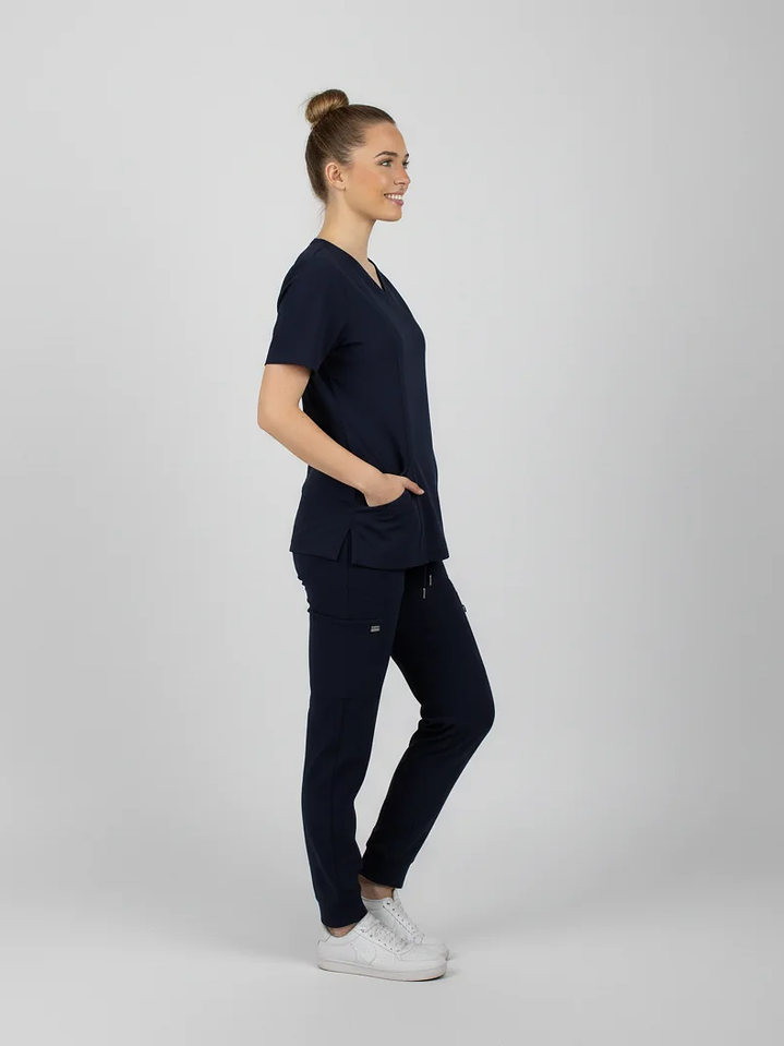 Conjunto Clinico Hana Azul Marino  (Blusa + Pantalon Recto) 4