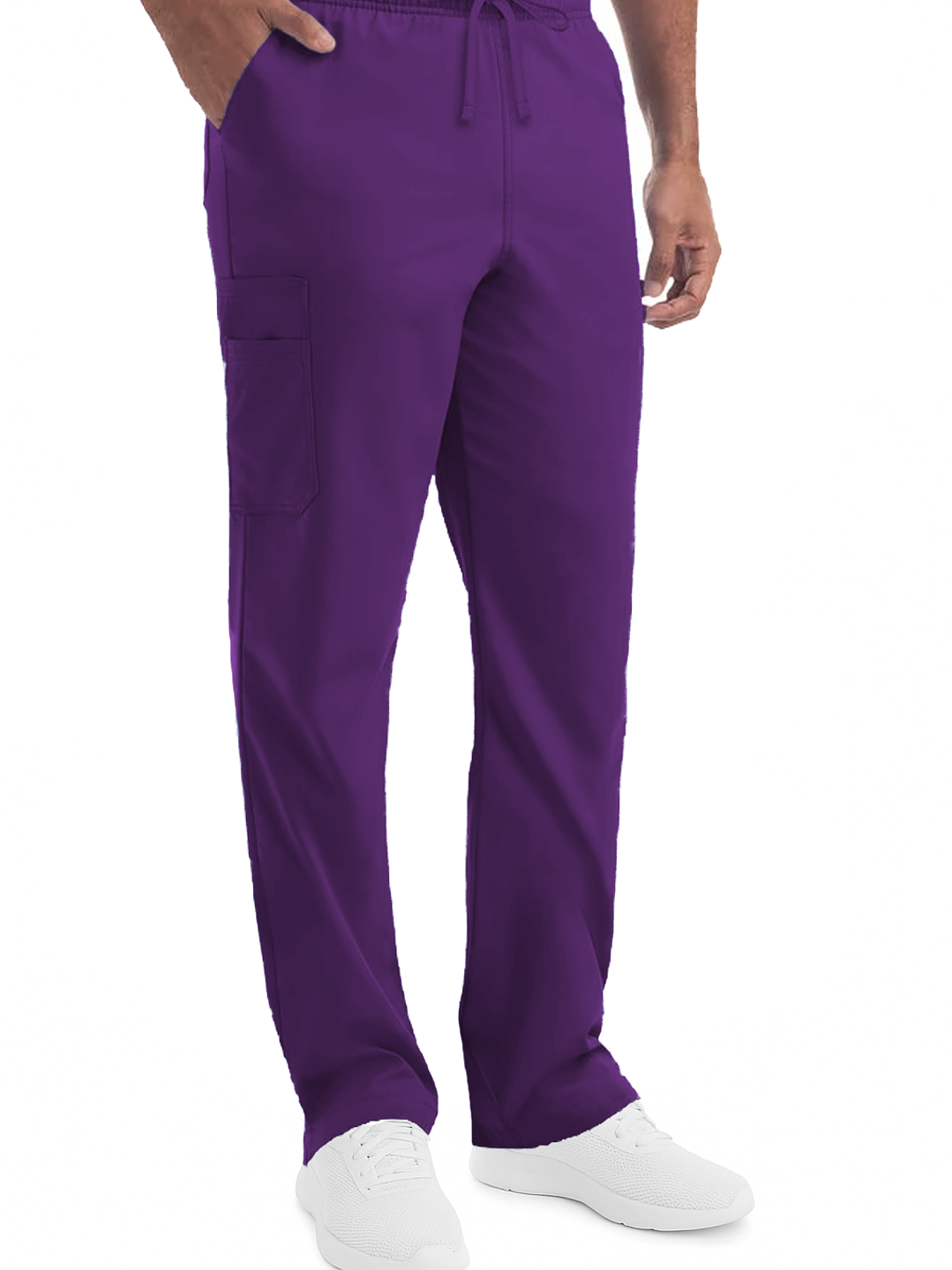 Conjunto Clínico Hombre Morado – Polera Médica y Pantalón Cargo 4