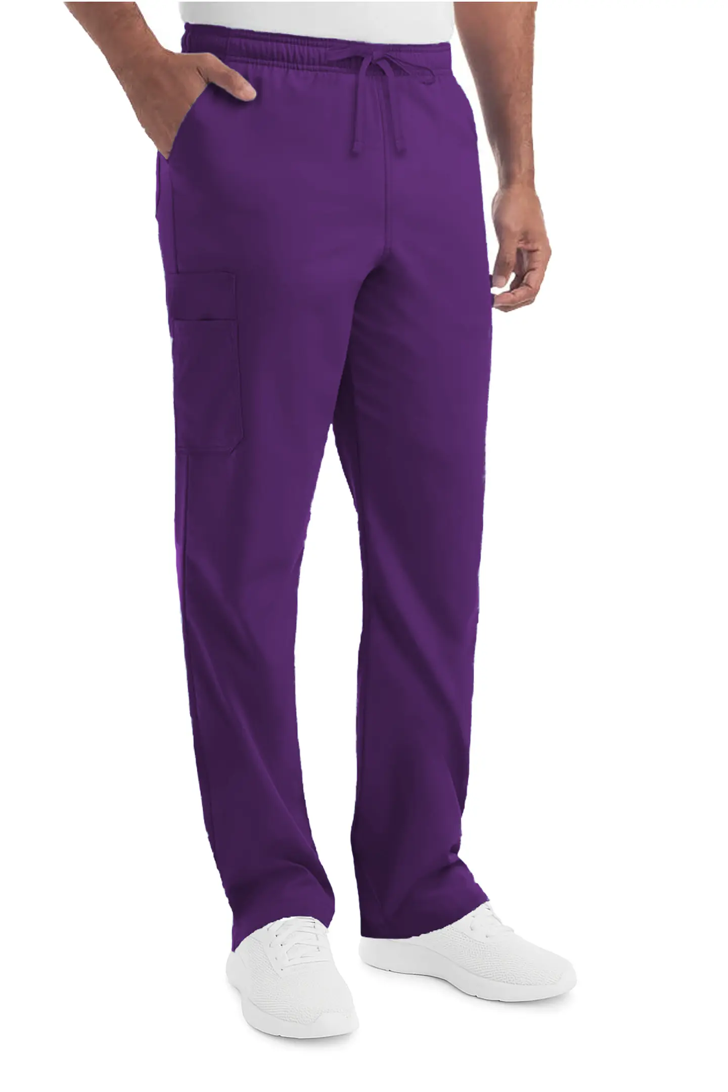 Conjunto Clínico Hombre Morado – Polera Médica y Pantalón Cargo 4