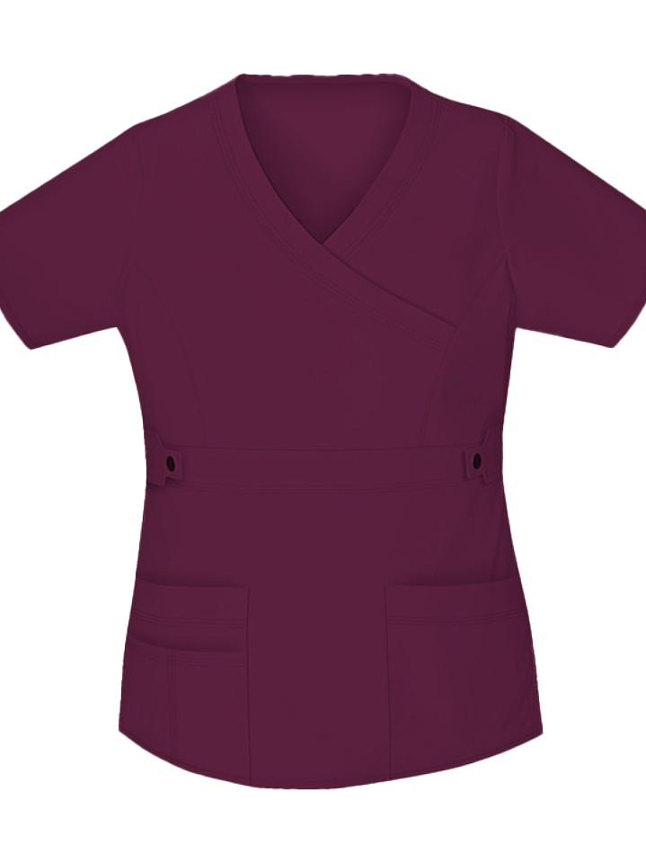 Blusa Modelo Cargo Elasticado Antifluido Ciruela 1