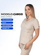 Blusa Modelo Cargo Elasticado Antifluido Beige - Miniatura 3