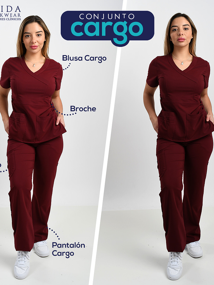 Conjunto Burdeo Elasticado Antifluido Cargo 1