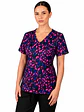 Blusa Clinica Estampado Azul Marino con pétalos rosados - Miniatura 1