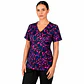 Blusa Clinica Estampado Azul Marino con pétalos rosados - Miniatura 1