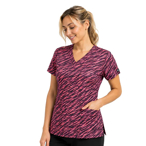 Blusa Clínica Premium Amaranto Salvaje Lycra Spandex 
