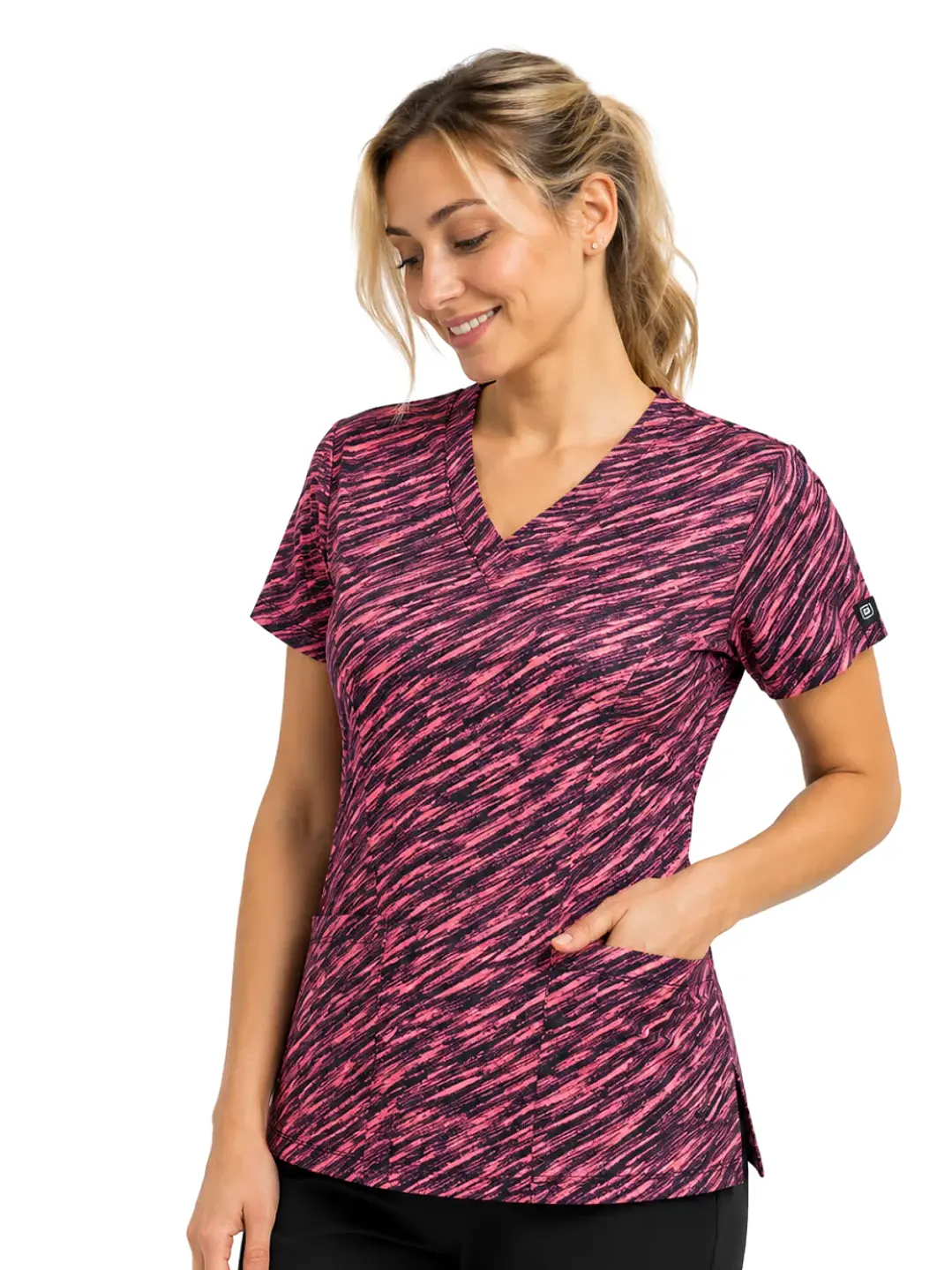 Blusa Clínica Premium Amaranto Salvaje Lycra Spandex  1