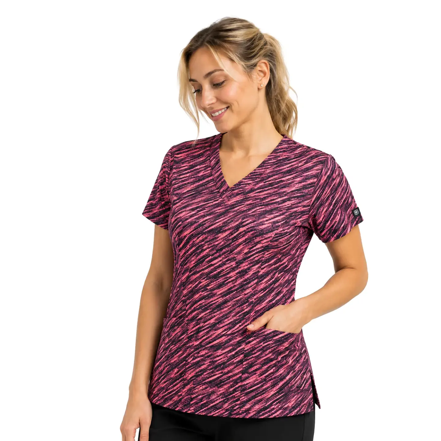 Blusa Clínica Premium Amaranto Salvaje Lycra Spandex  1