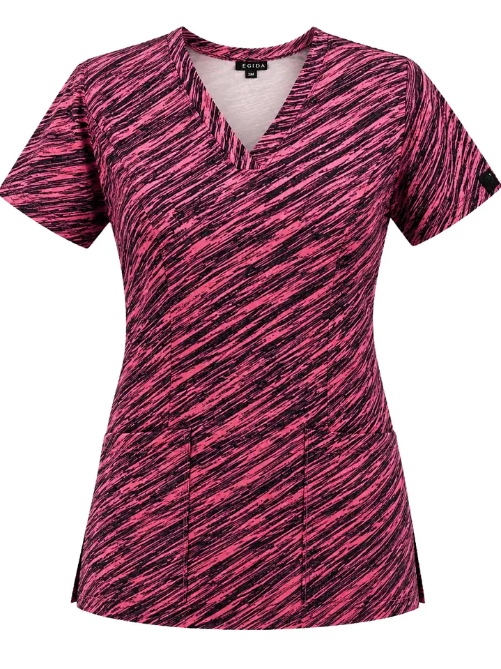 Blusa Clínica Premium Amaranto Salvaje Lycra Spandex  2